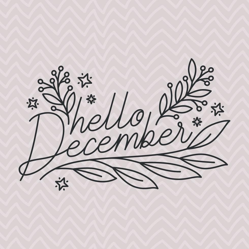 cartel of hello december vector