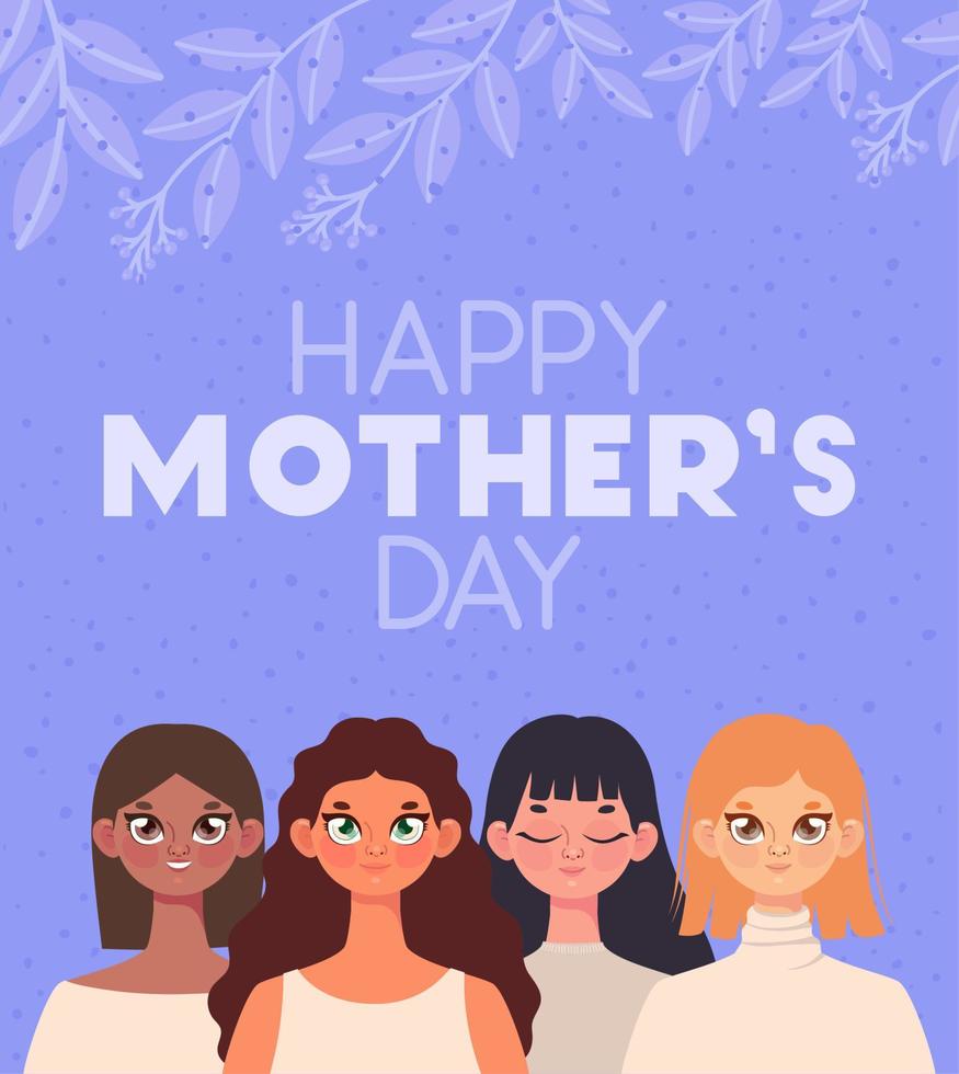 cartel del día de la madre feliz vector