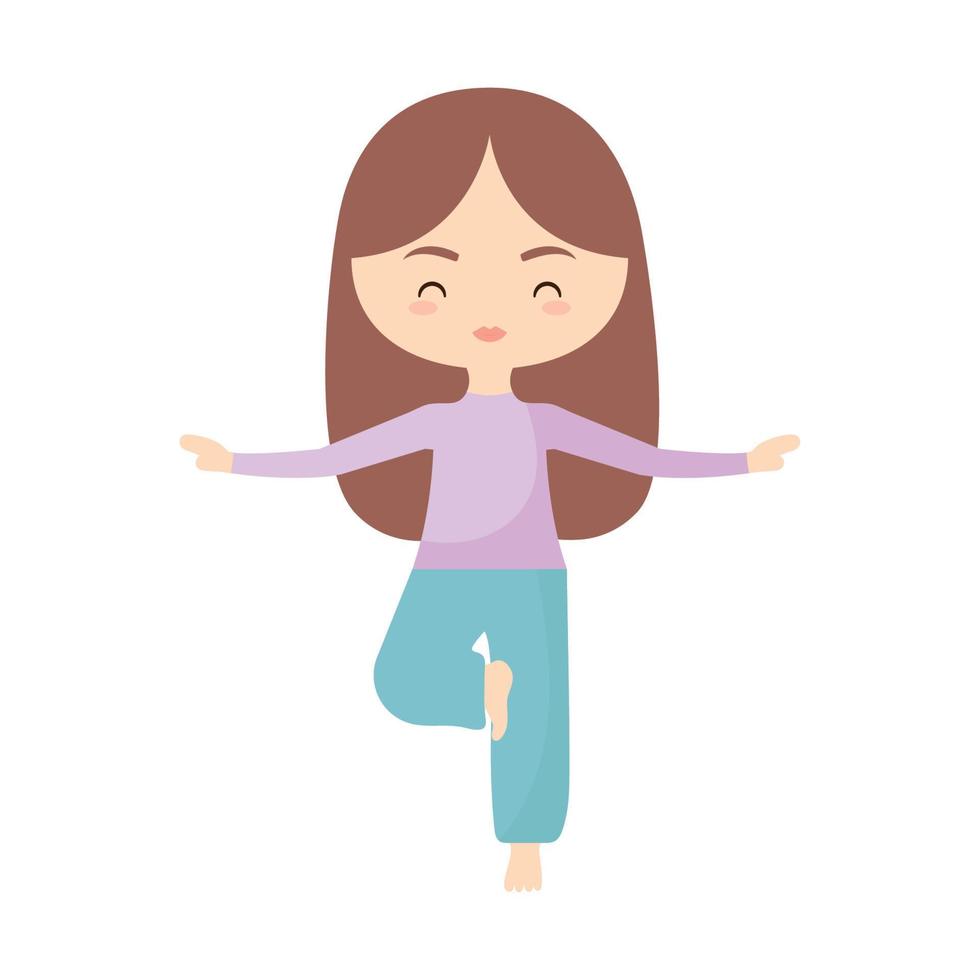 cute yoga girl vector