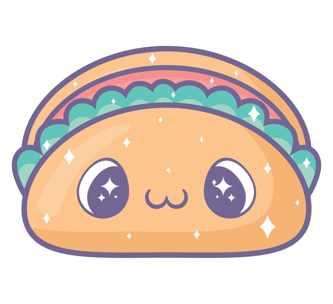 kawaii taco design vector