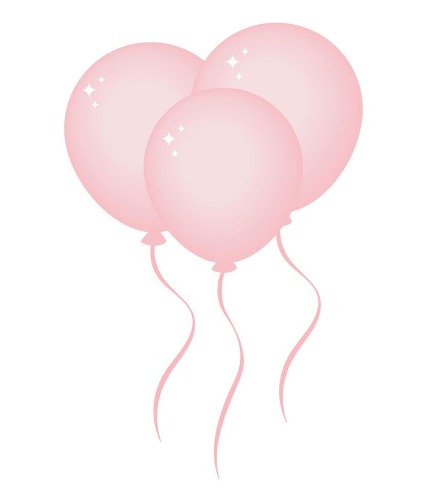 pink balloons design vector