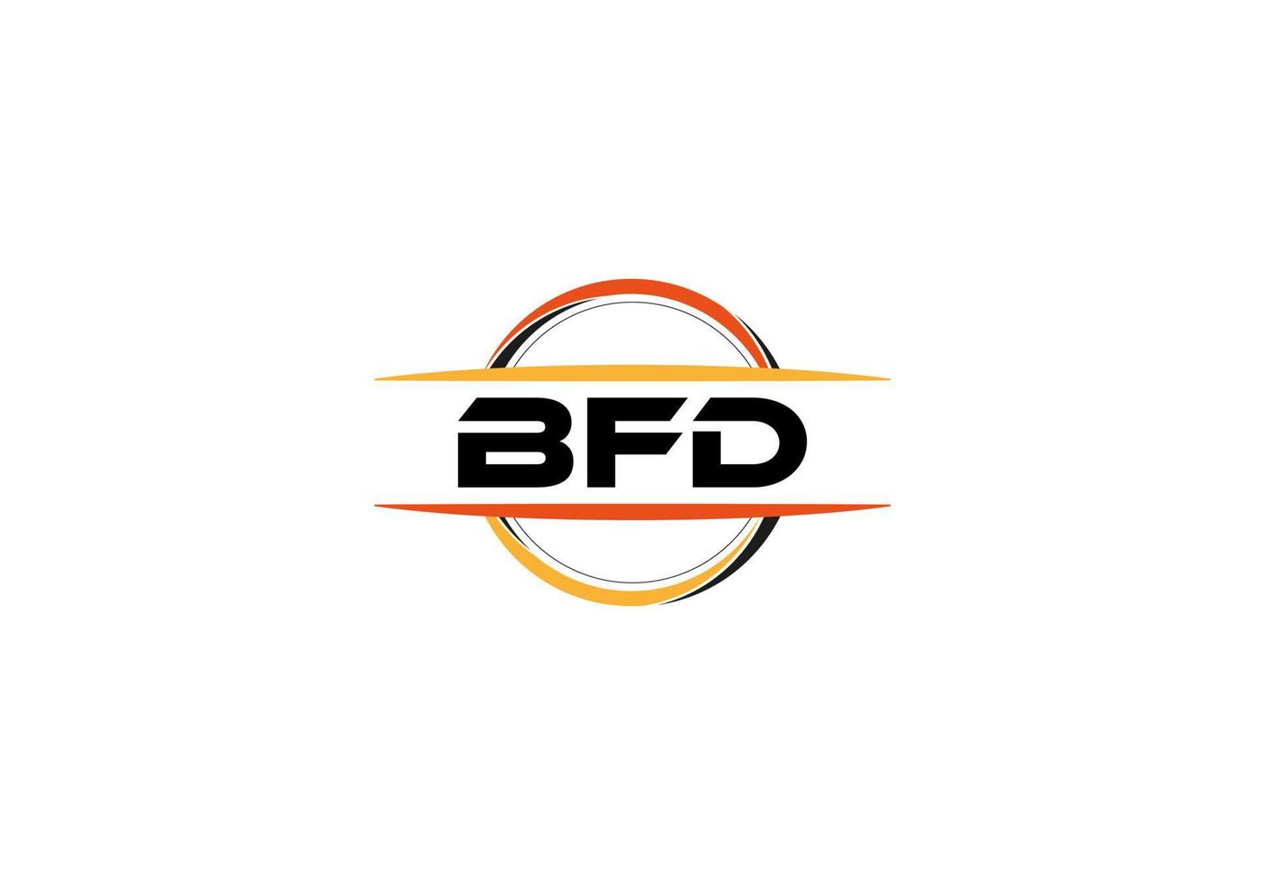 BFD letter royalty ellipse shape logo. BFD brush art logo. BFD logo for a company, business, and commercial use. vector