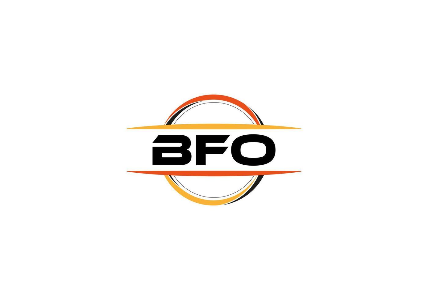 BFO letter royalty ellipse shape logo. BFO brush art logo. BFO logo for a company, business, and commercial use. vector
