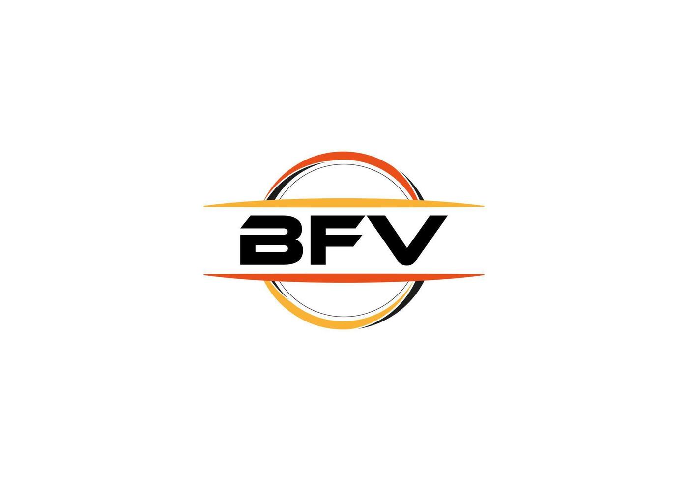 bfv letra realeza elipse forma logo. bfv cepillo Arte logo. bfv logo para un compañía, negocio, y comercial usar. vector