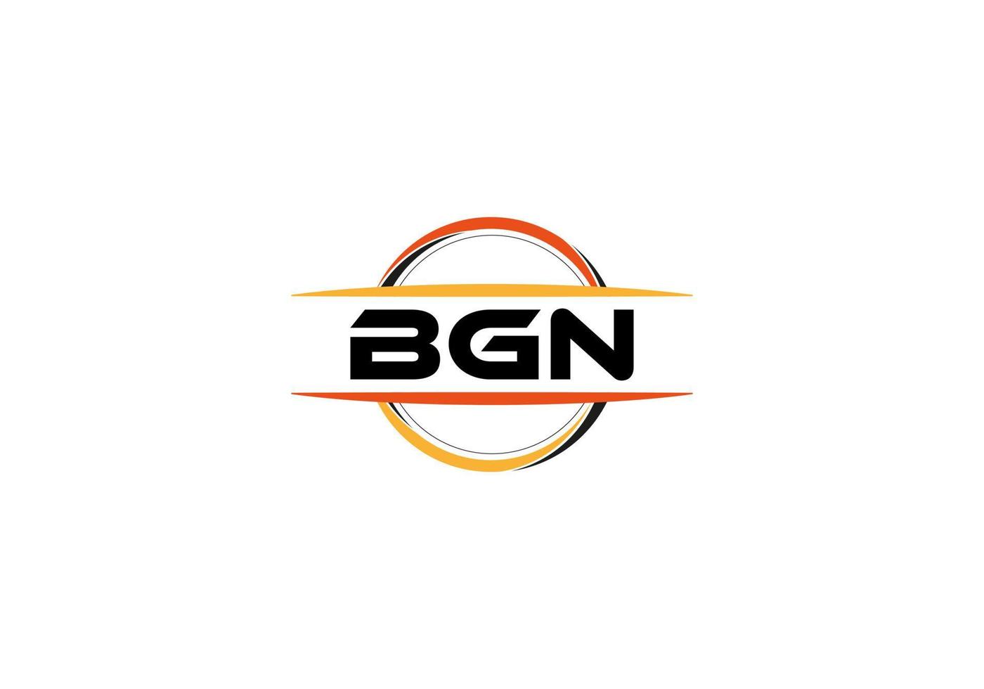 bgn letra realeza elipse forma logo. bgn cepillo Arte logo. bgn logo para un compañía, negocio, y comercial usar. vector