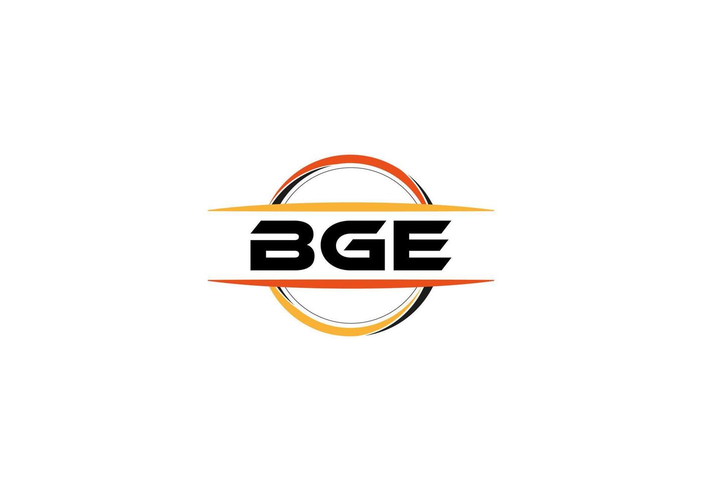 bge letra realeza elipse forma logo. bge cepillo Arte logo. bge logo para un compañía, negocio, y comercial usar. vector