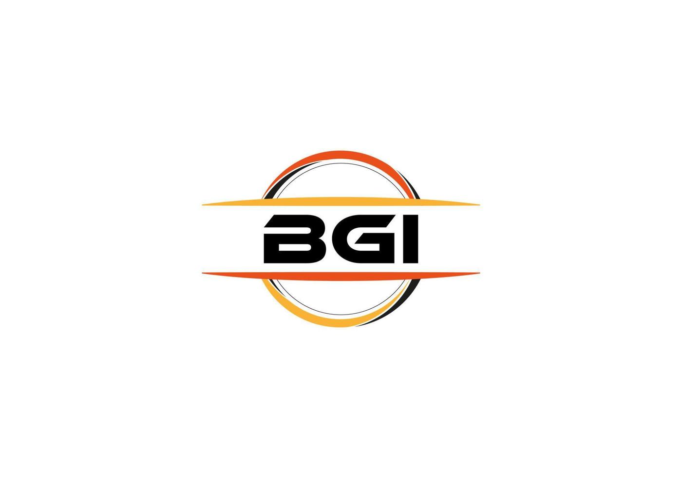 bgi letra realeza elipse forma logo. bgi cepillo Arte logo. bgi logo para un compañía, negocio, y comercial usar. vector