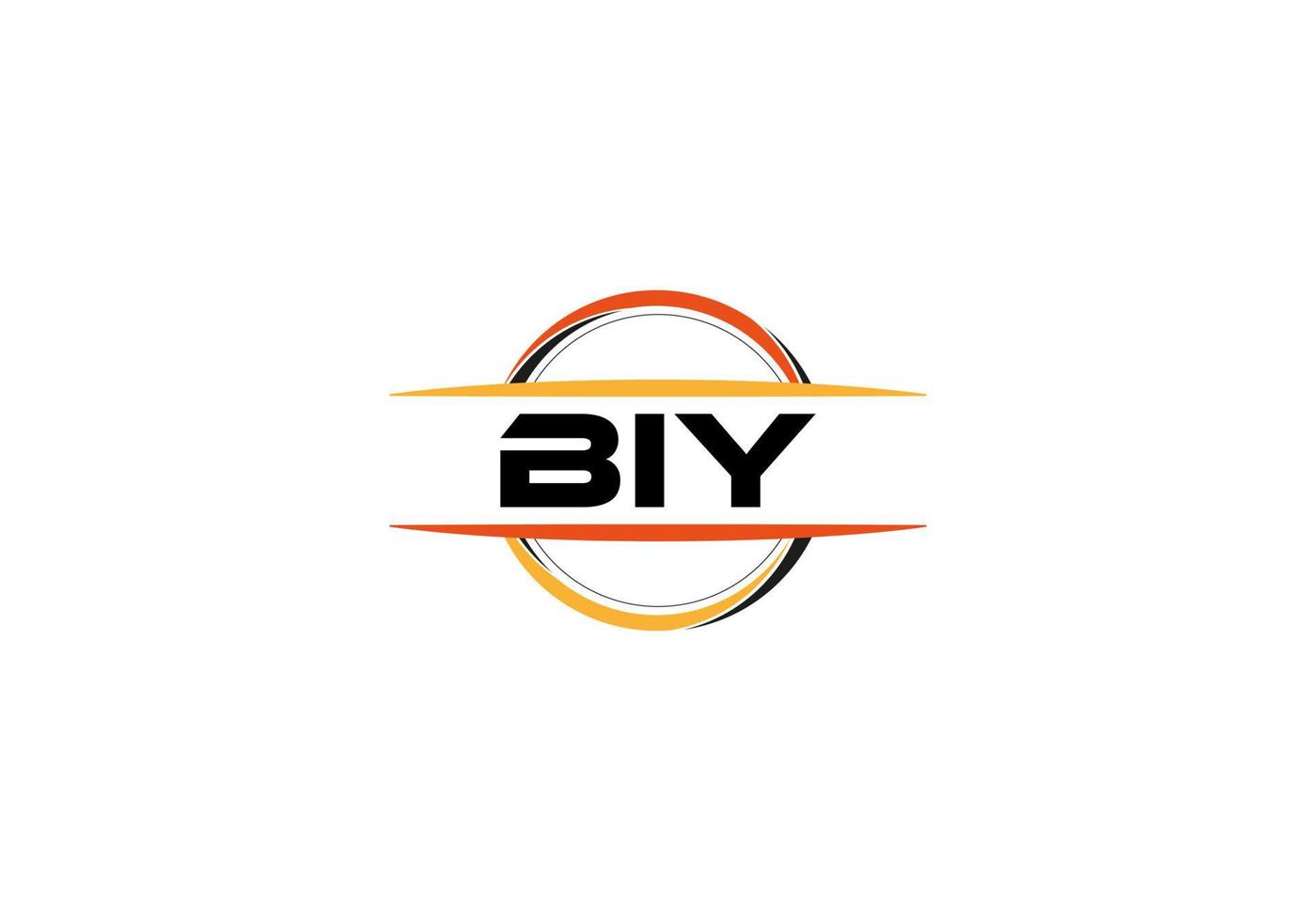 biy letra realeza elipse forma logo. biy cepillo Arte logo. biy logo para un compañía, negocio, y comercial usar. vector