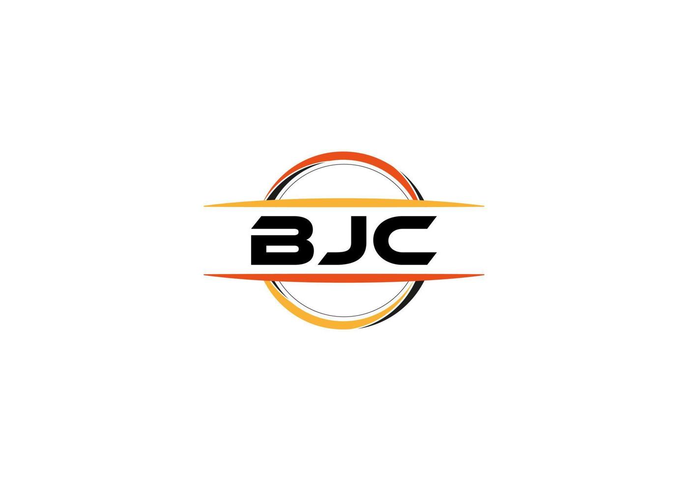 bjc letra realeza elipse forma logo. bjc cepillo Arte logo. bjc logo para un compañía, negocio, y comercial usar. vector