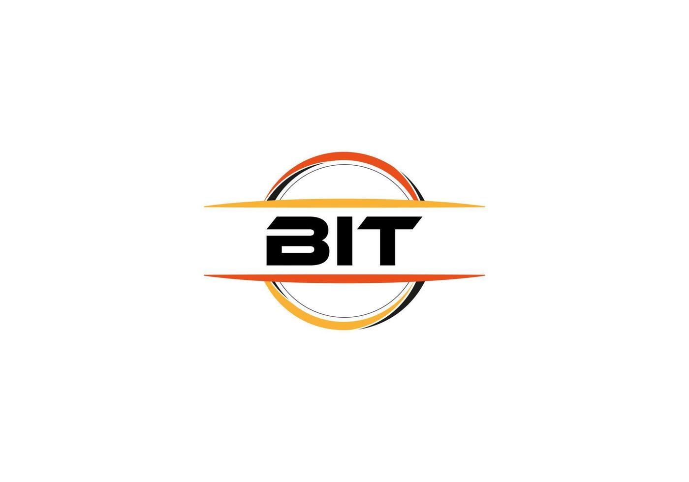 BIT letter royalty ellipse shape logo. BIT brush art logo. BIT logo for a company, business, and commercial use. vector