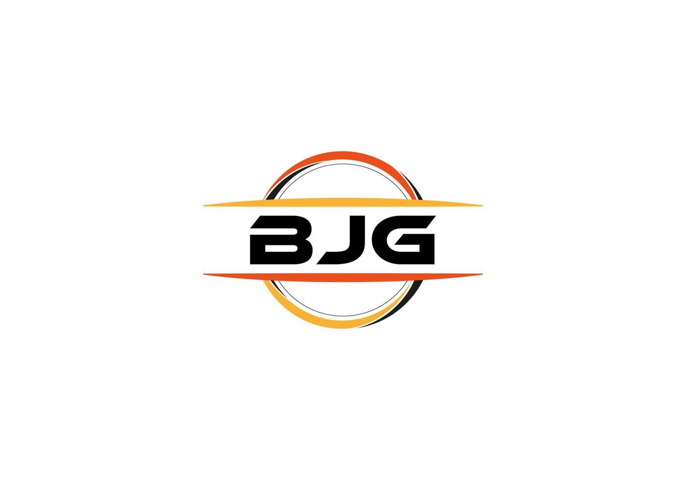 BJG letter royalty ellipse shape logo. BJG brush art logo. BJG logo for a company, business, and commercial use. vector