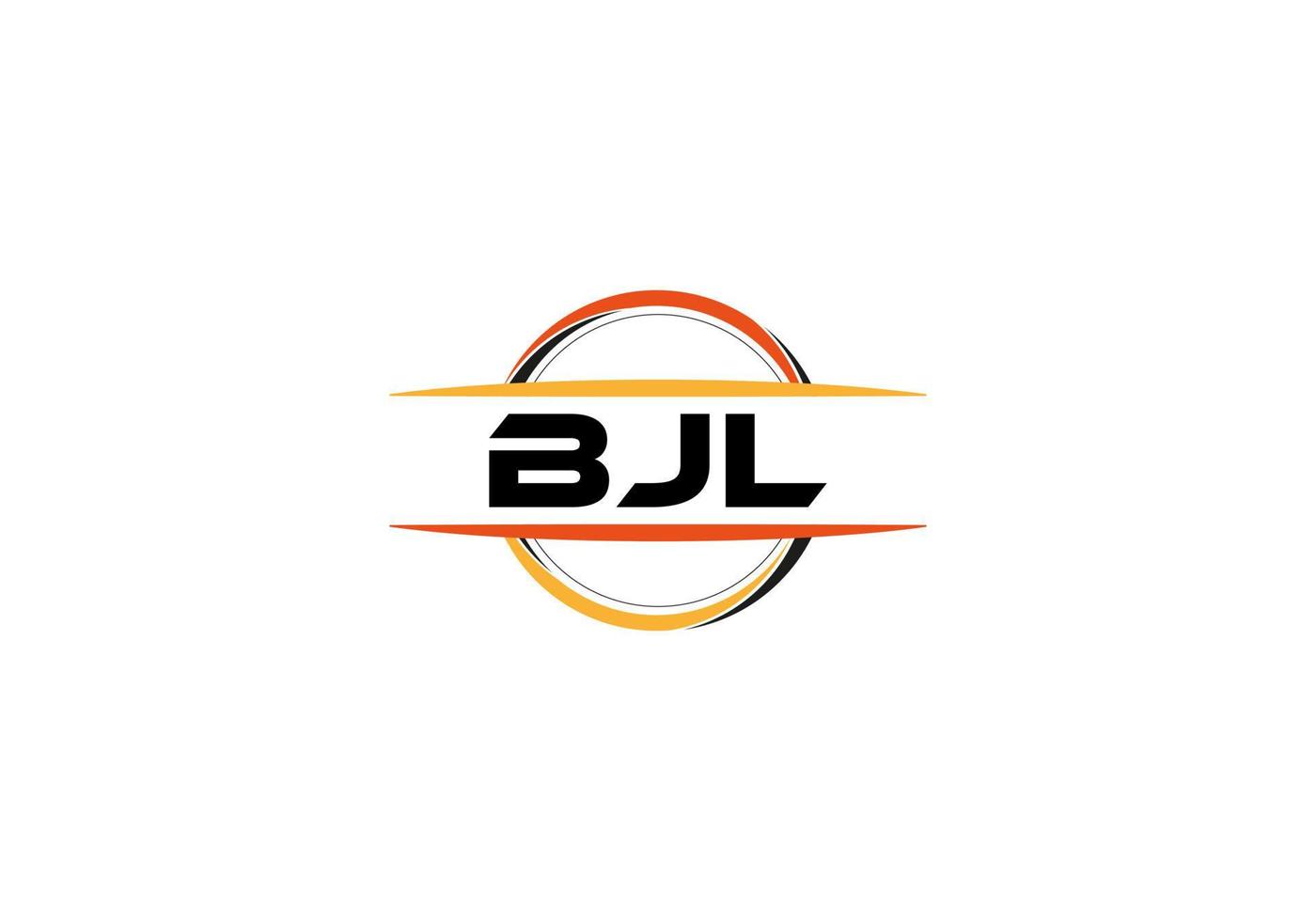 BJL letter royalty ellipse shape logo. BJL brush art logo. BJL logo for a company, business, and commercial use. vector