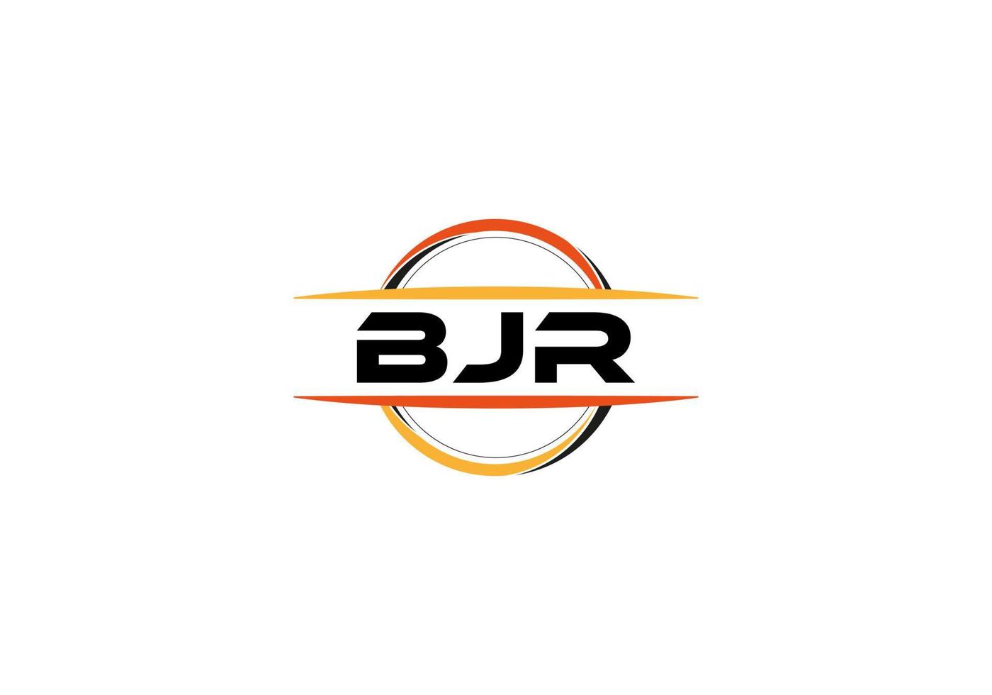 BJR letter royalty ellipse shape logo. BJR brush art logo. BJR logo for a company, business, and commercial use. vector