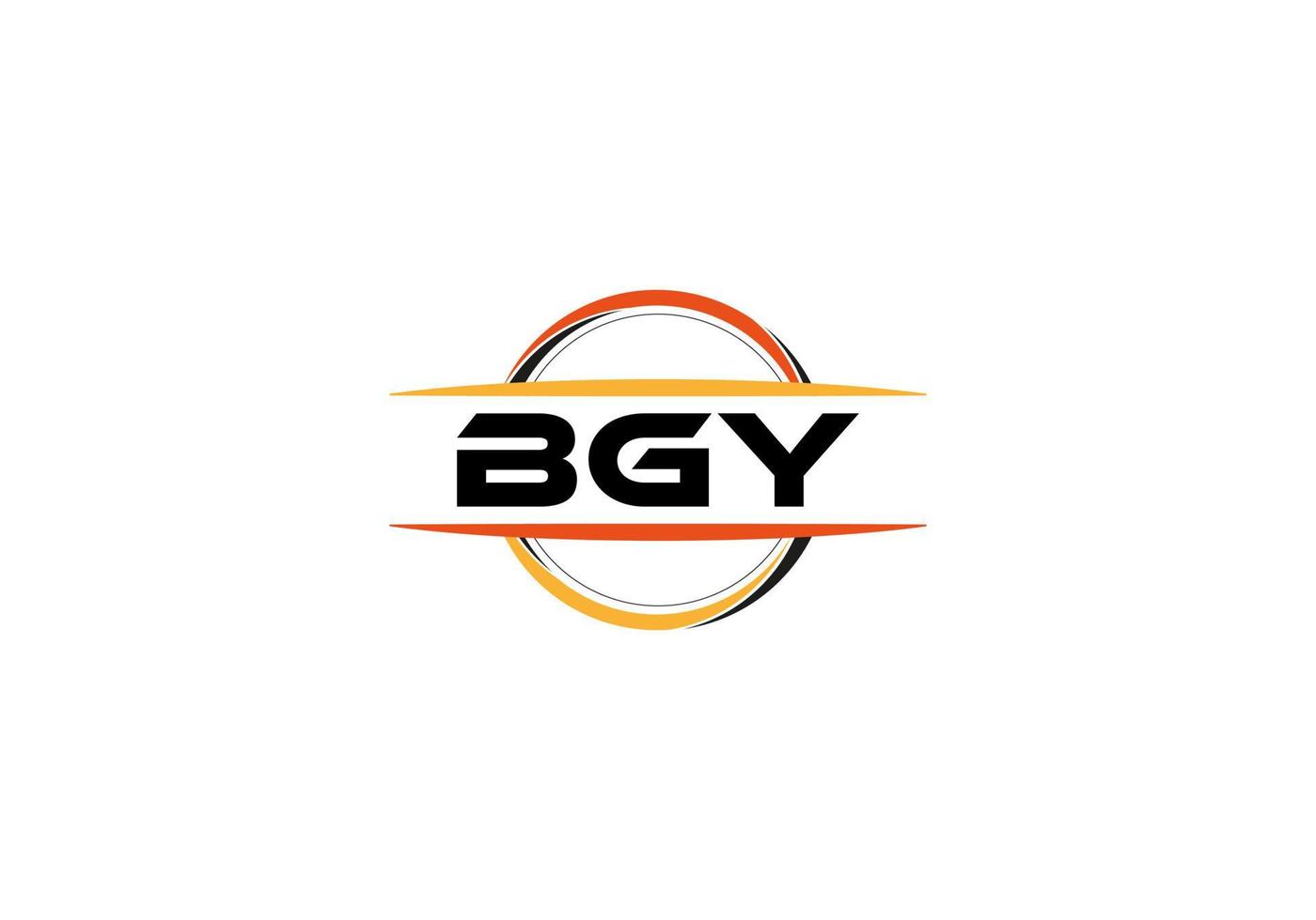 bgy letra realeza elipse forma logo. bgy cepillo Arte logo. bgy logo para un compañía, negocio, y comercial usar. vector