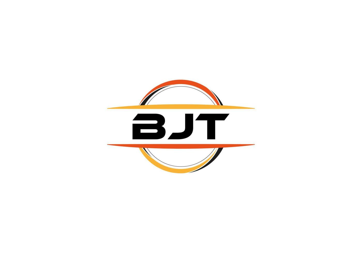 bjt letra realeza elipse forma logo. bjt cepillo Arte logo. bjt logo para un compañía, negocio, y comercial usar. vector