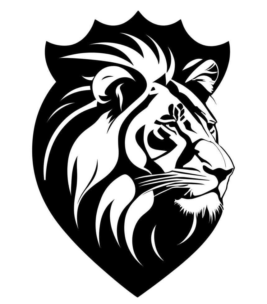 logo de silueta de leon vector