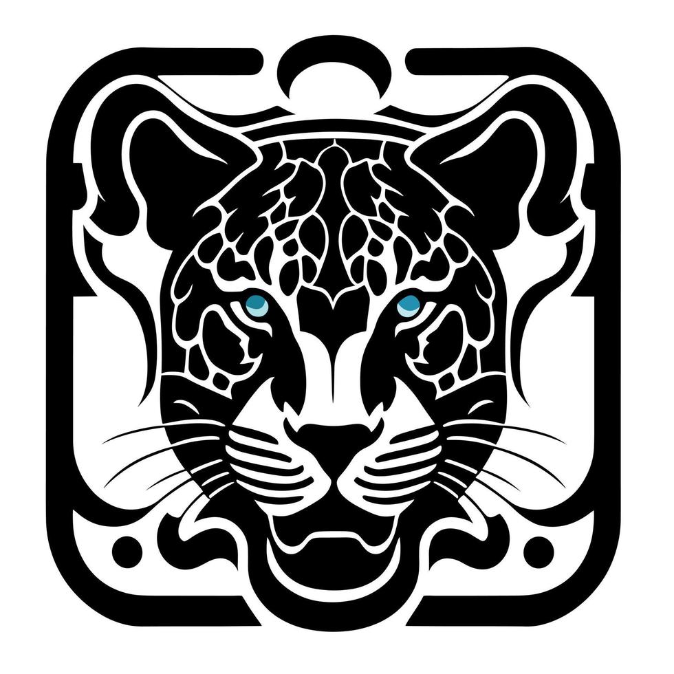 Jaguar head silhouette vector