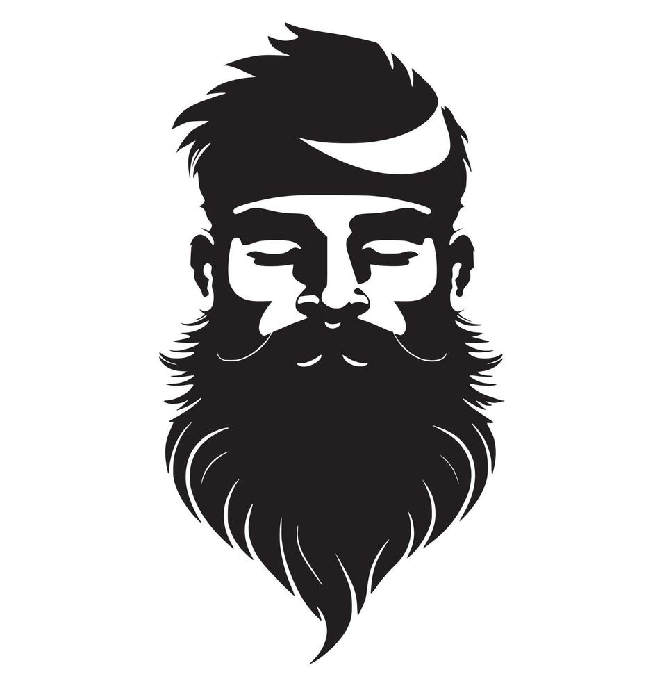 beard long hair vector