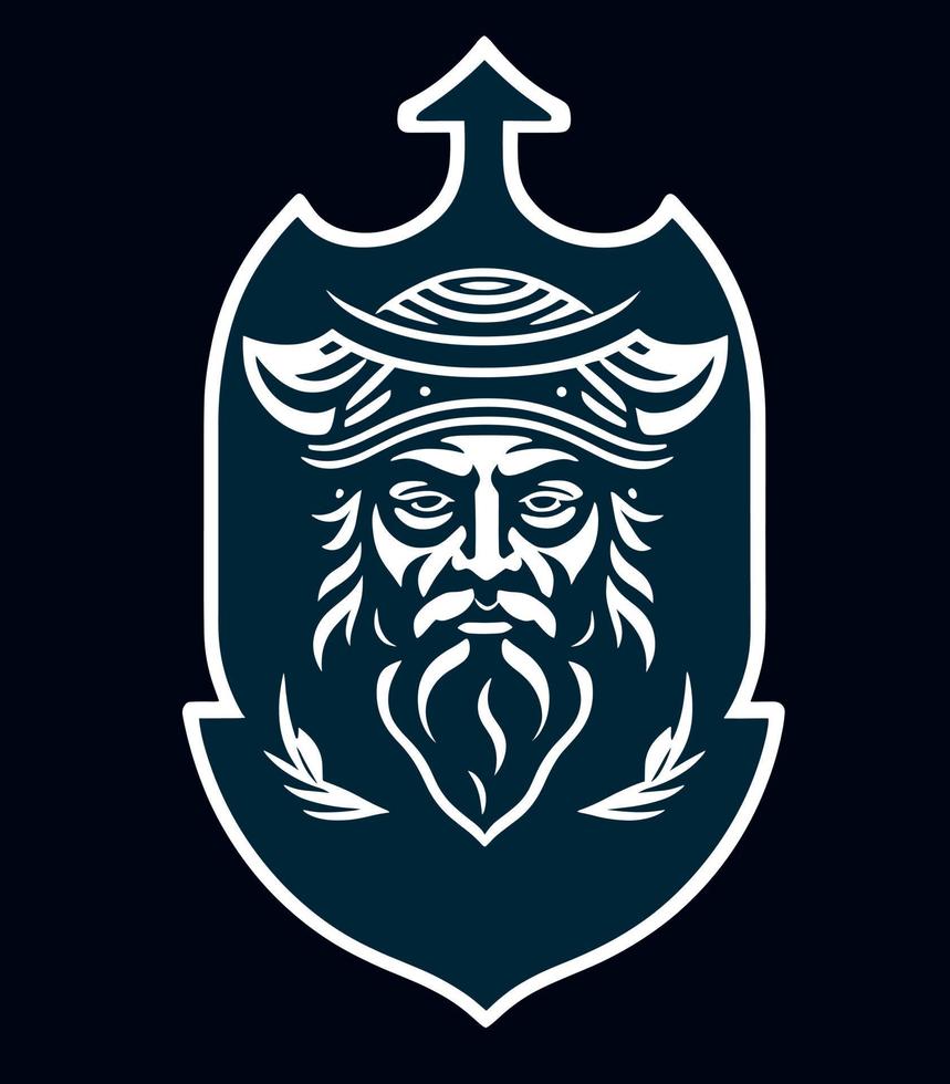 create a logo of poseidon vector