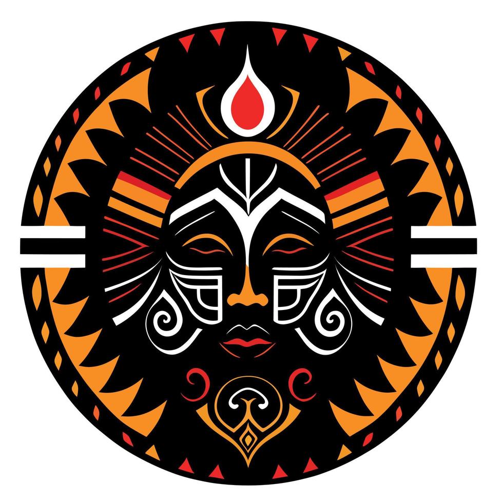 maori style tribal totem logo vector