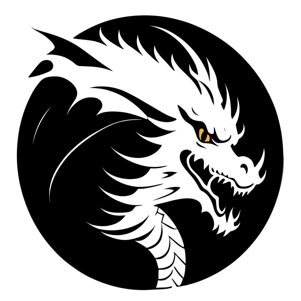 Dinamic simple logo design of dragon vector