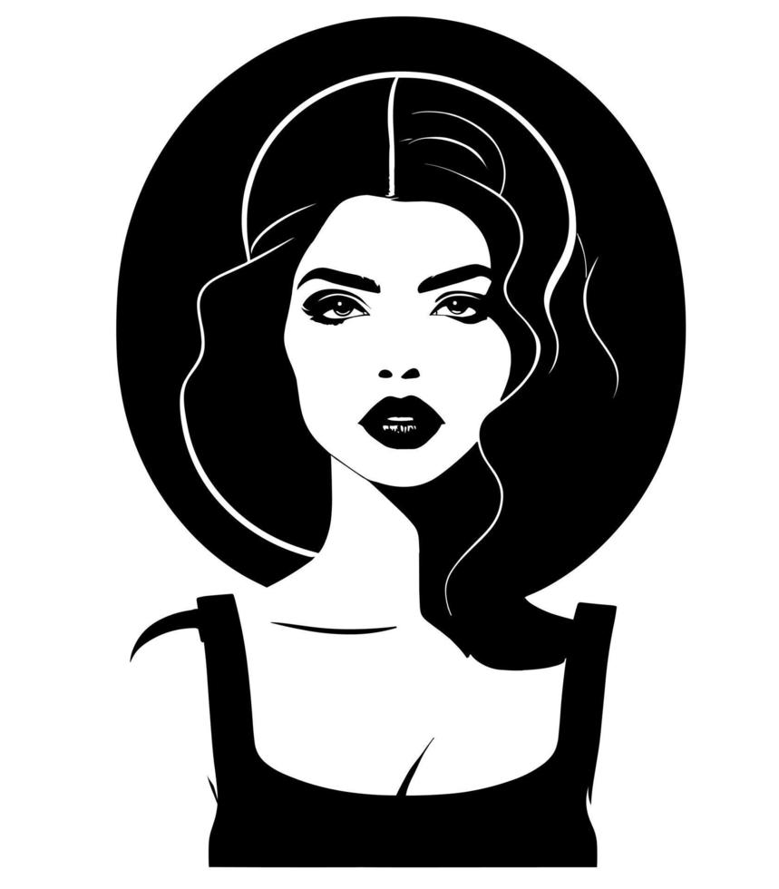 logo de cara de mujer vector