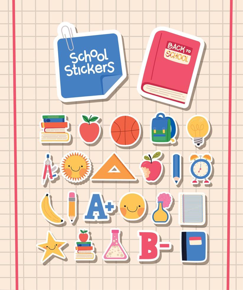 back to school items set vector