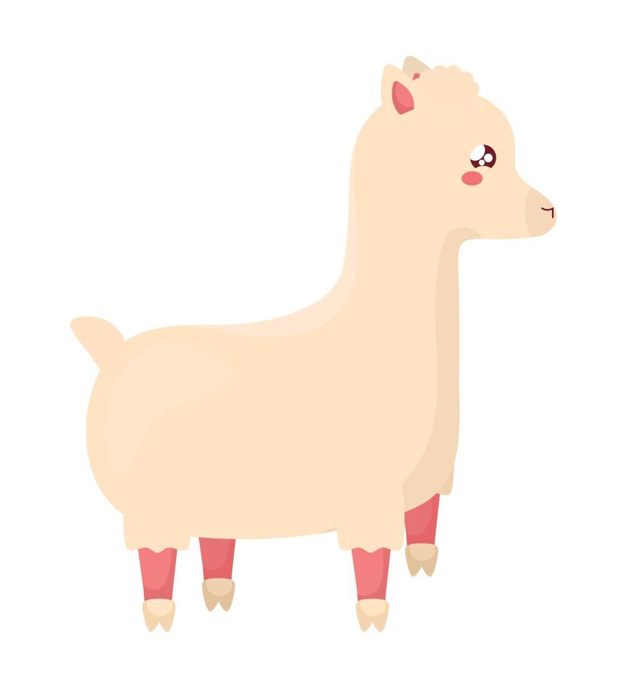 kawaii alpaca diseño vector