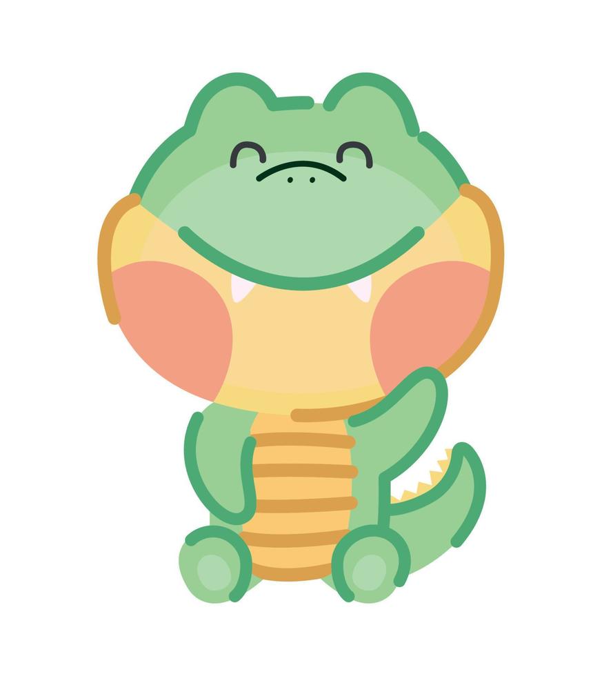 happy crocodile design vector