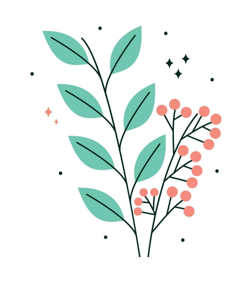 plant branches pair vector