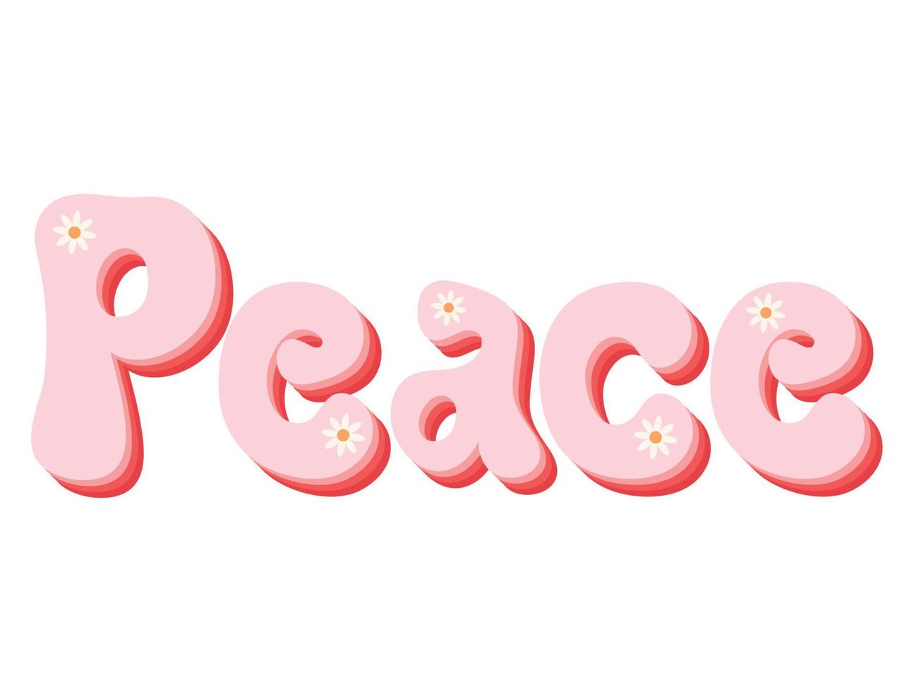 peace lettering with flowers vector