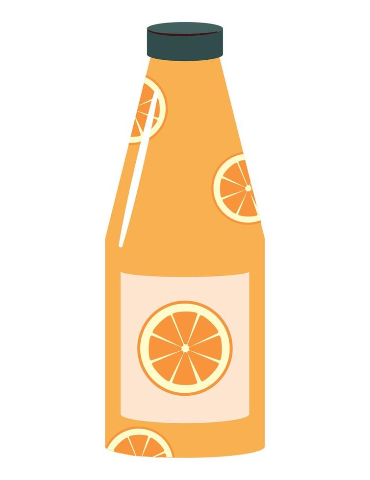 naranja bebida botella vector