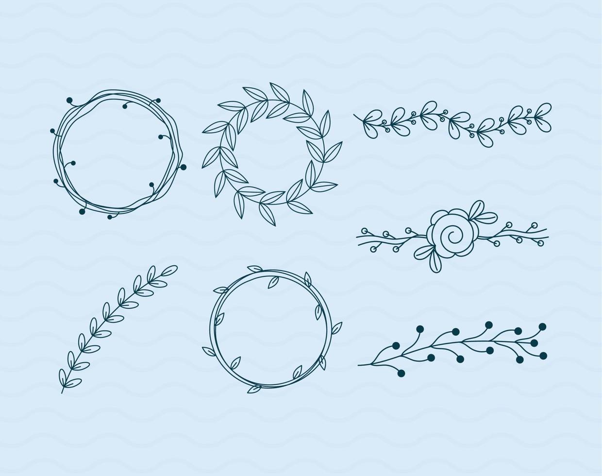 nature ornaments set vector