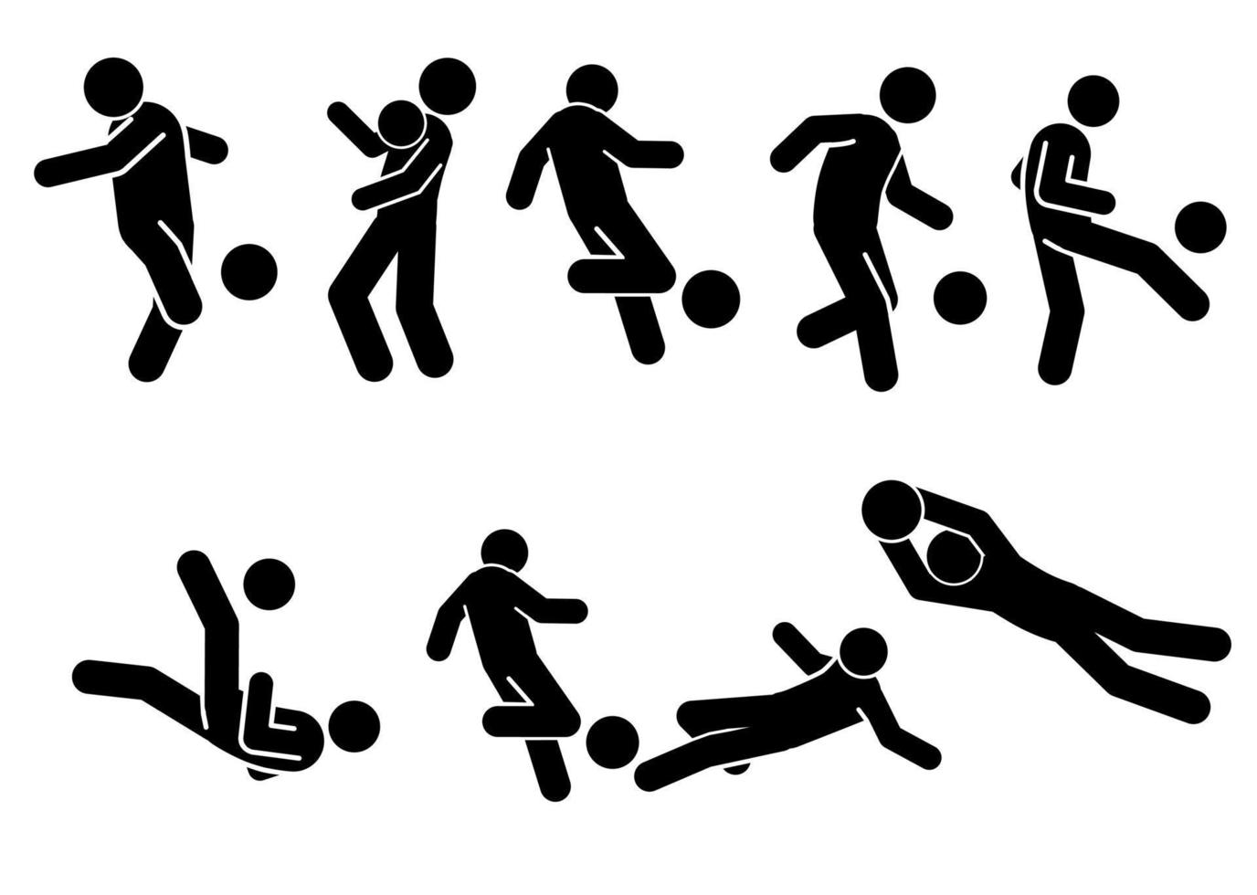 vector illustration of soccer players silhouette