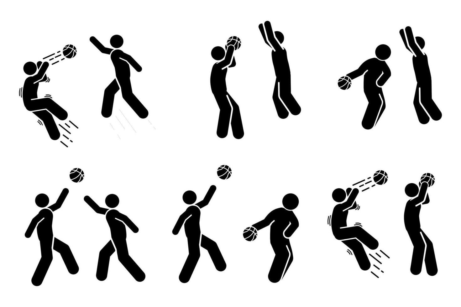 Basketball player black simple icon on white background. Vector illustration.