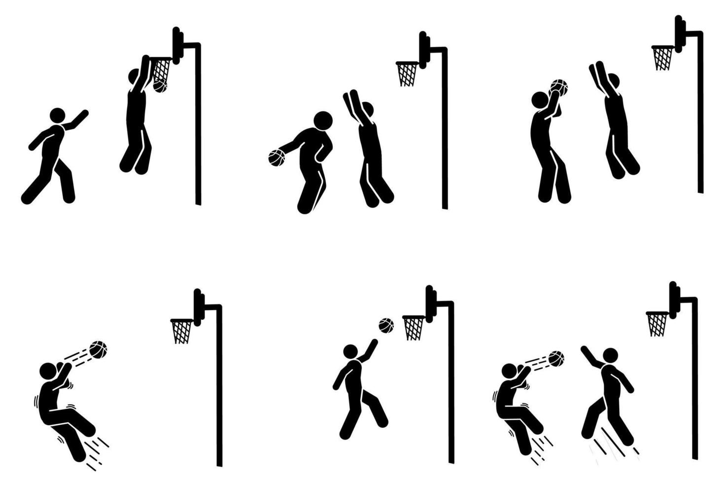 Basketball player black simple icon on white background. Vector illustration.