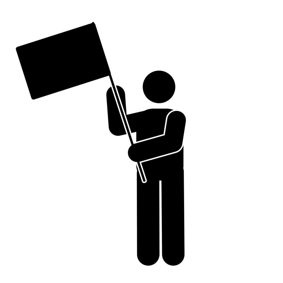 Protesters with flags icon. Simple illustration of protester with flags vector icon for web with flag icon.
