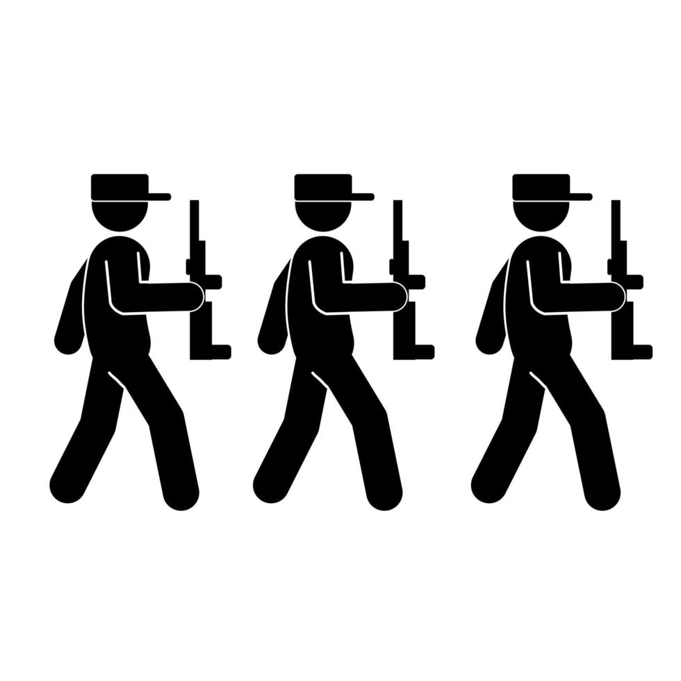 silhouettes of soldiers preparing for battle vector