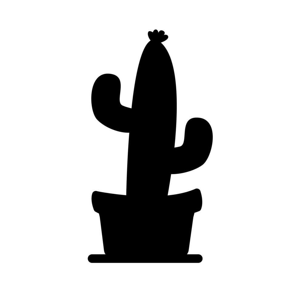 Cactus in potted icon illustration with shadow. Stock vector. vector