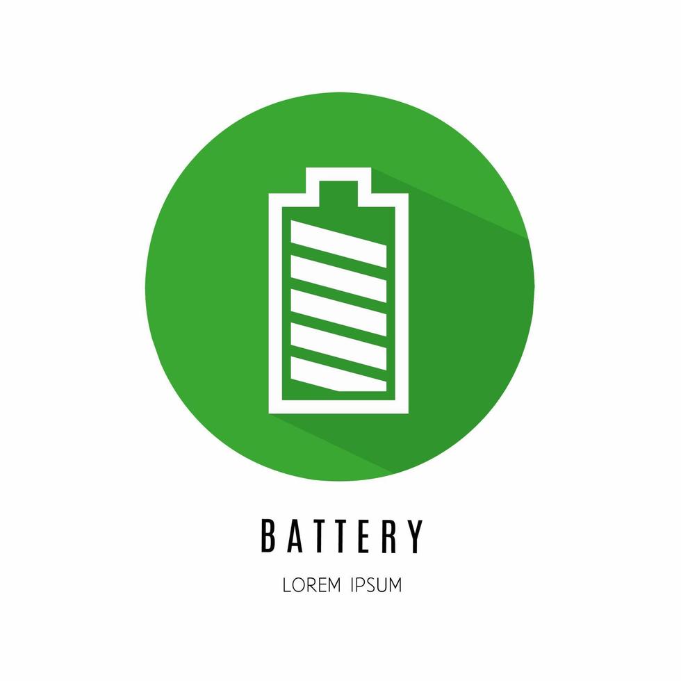 Battery icon in flat. Logo for business. Stock vector. vector