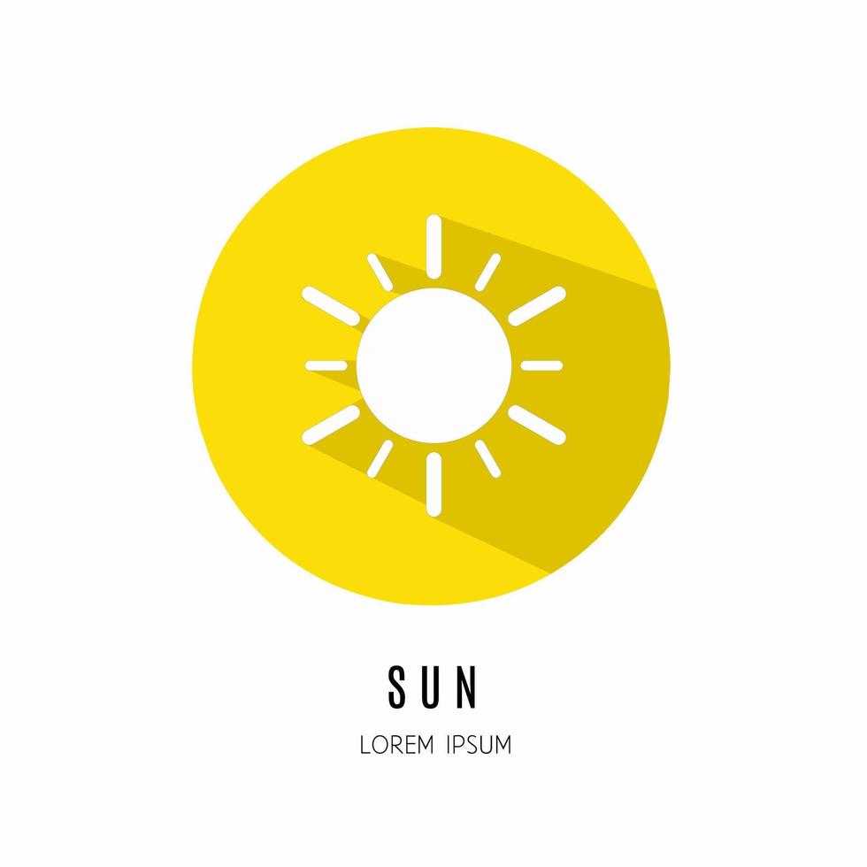 Sun icon in flat. Logo for business. Stock vector