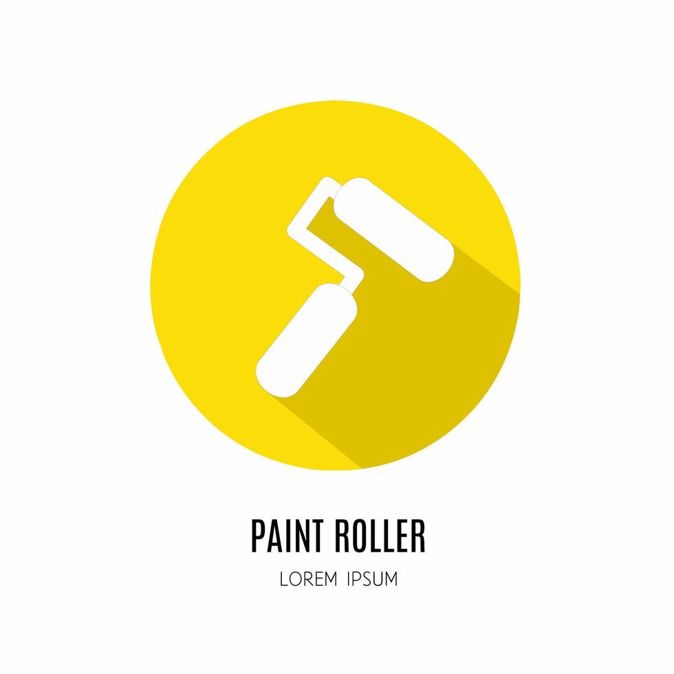 Paint roller icon in flat. Logo for business. Stock vector. vector