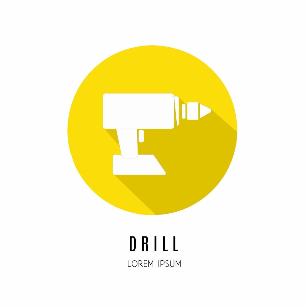 Drill icon in flat. Logo for business. Stock vector. vector