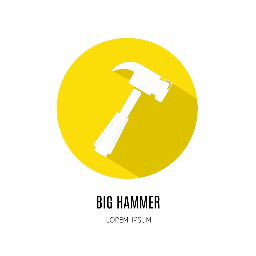 Big hammer icon in flat. Logo for business. Stock vector. vector