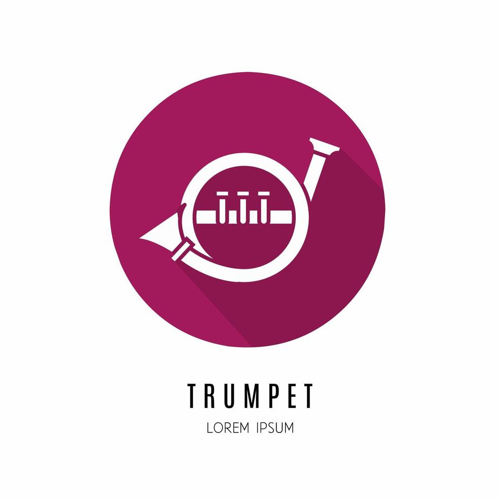 Trumpet icon in flat. Logo for business. Stock vector. vector
