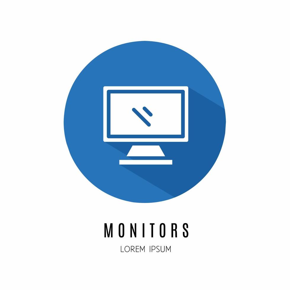 monitores icono en plano . logo para negocio. valores vector. vector