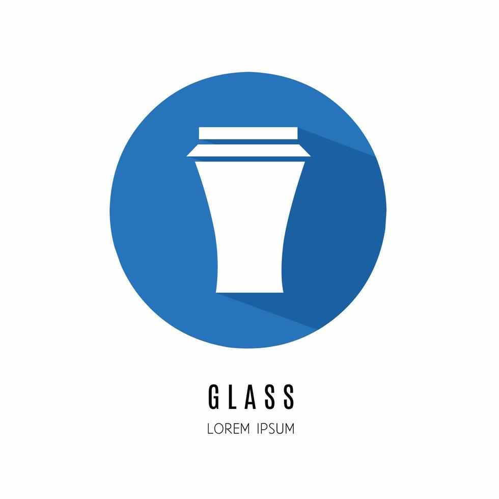 Glass icon in flat. Logo for business. Stock vector. vector