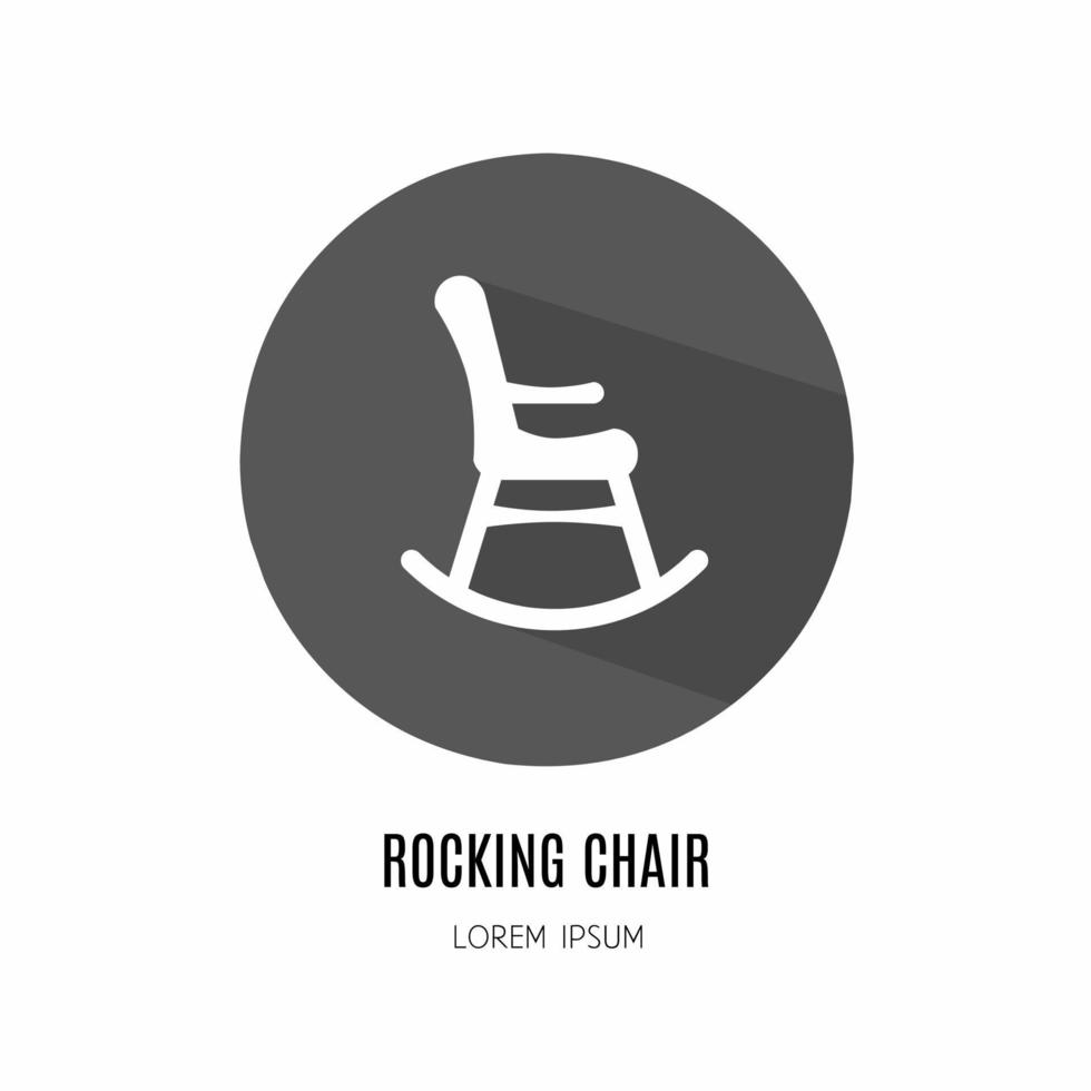 Rocking chair icon in flat. Logo for business Stock vector. vector