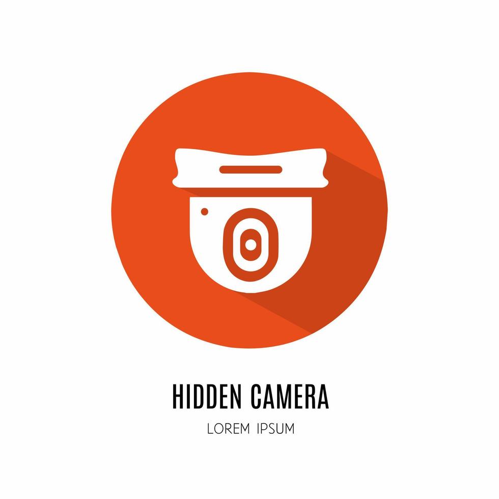 Hidden camera icon in flat. Logo for business Stock vector. vector