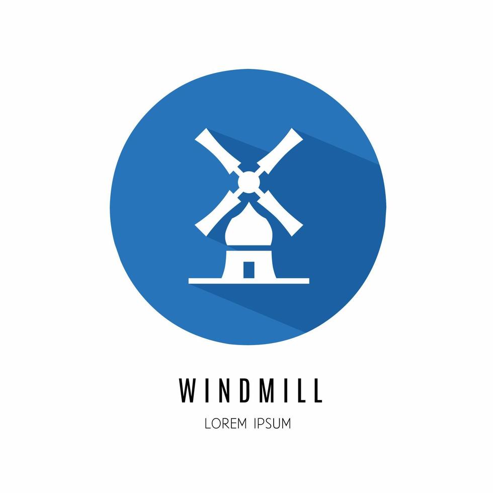 Wimdmill icon logo in flat. Logo for business. Stock vector. vector